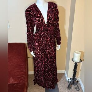 Bronx and Banco Red Floral Backless Dress